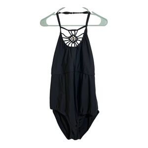 Playa Swim one piece black neck strap design back strap. 2X 18W 20W plus…